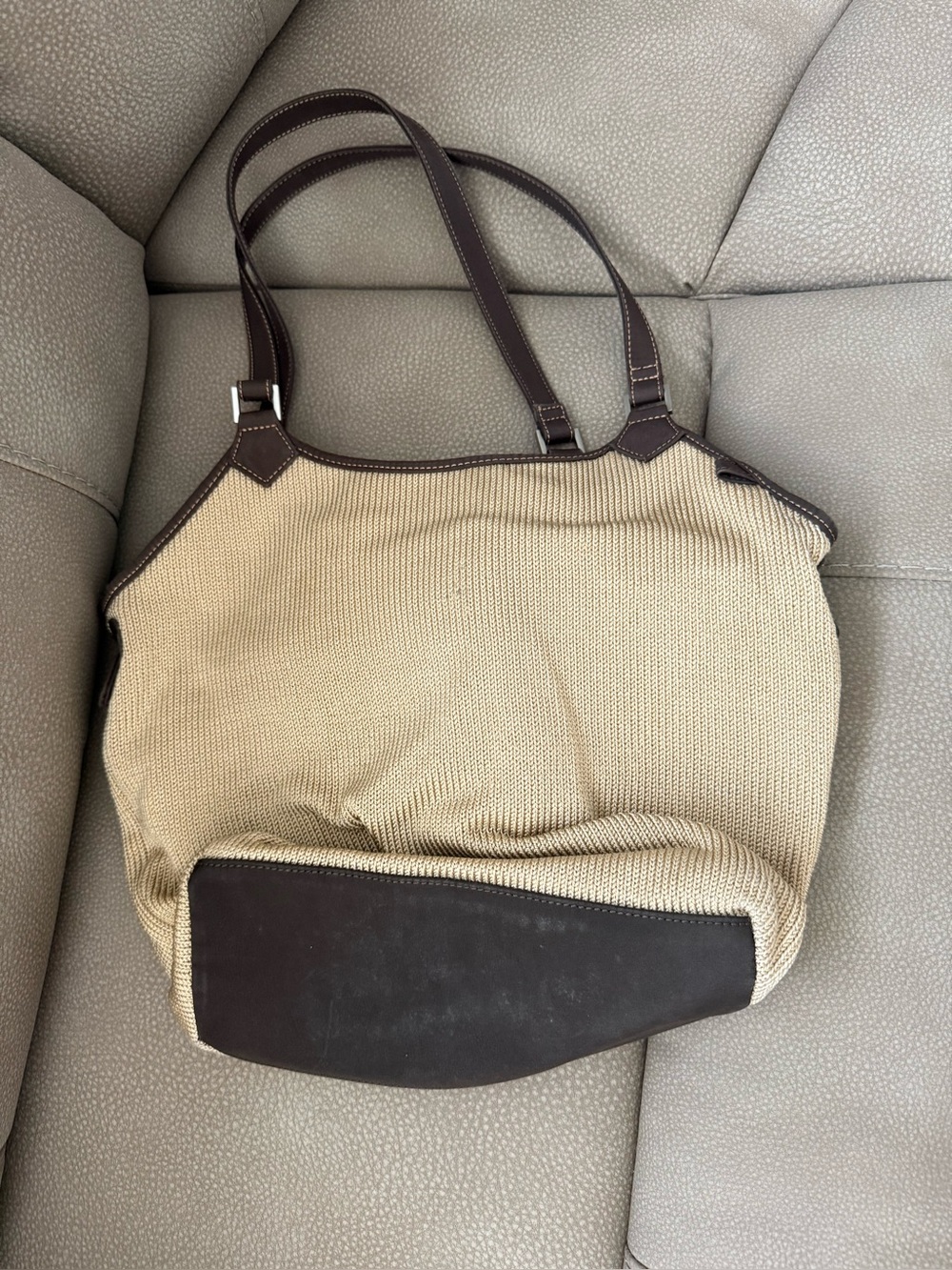 Used The Sak Beige and Brown Women's Tote Handbag